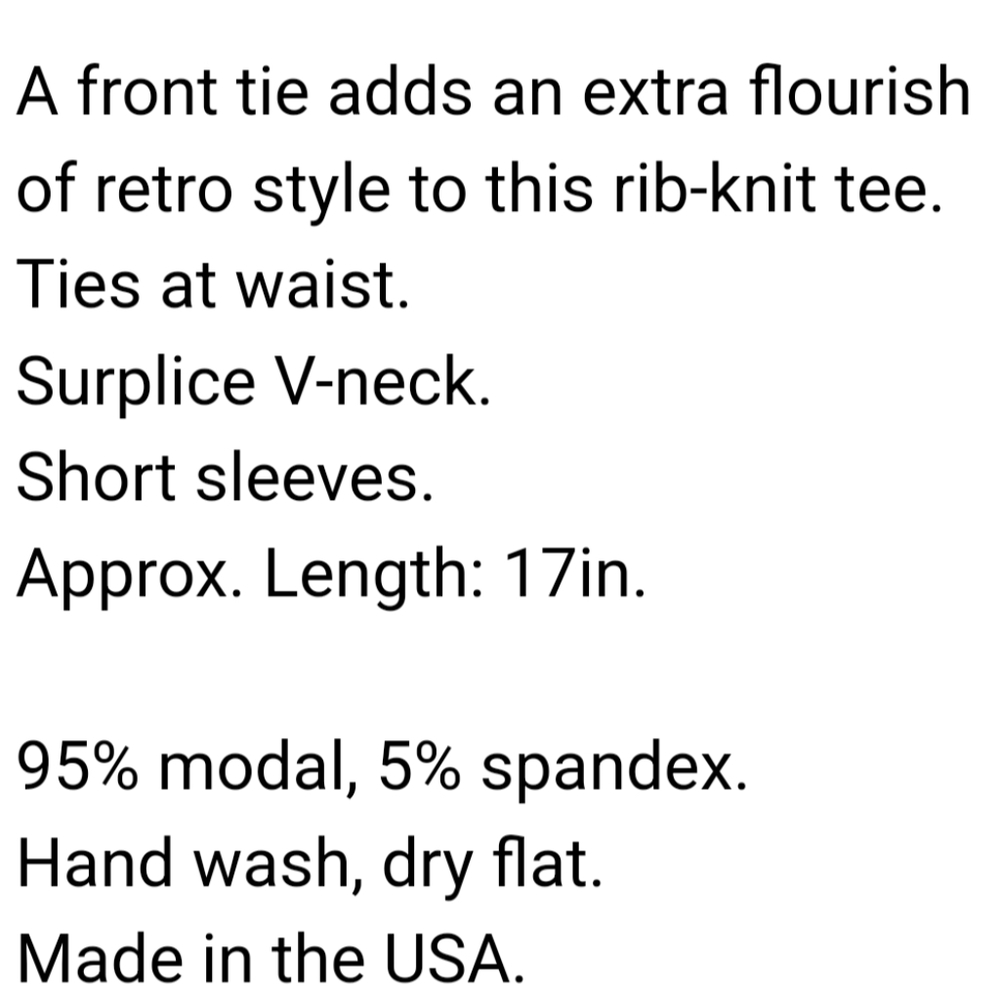 REFORMATION Flora Ribbed Wrap Tee - Picture 10 of 10